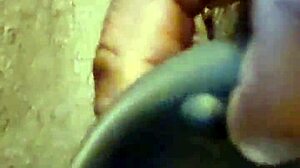 Ebony wife rams toys deep in her fat ass for wild solo anal