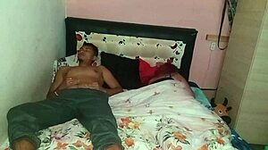 Teen stepsis rides my monster cock cowgirl in bed sharing big natural tits homemade