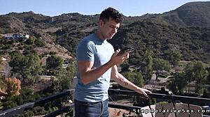 I suck stepson's huge cock and fuck him hard