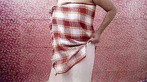 Step Aunt Grabs Stepson's Huge Cock Fixing Bra