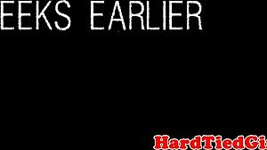 Blonde BDSM Hogtied Sub Pussyfucked Rough By Dom