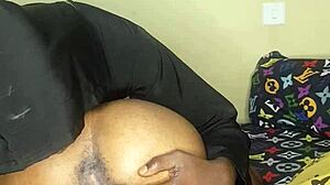 ebony teen just can't resist her shaved pussy urges