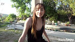 lana small 18+s moans through steamy outdoor jizz swallow