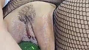 Colombian Curvy Milf Shoves Huge Cucumber Deep In Wet Vagina Till Squirting Orgasms!
