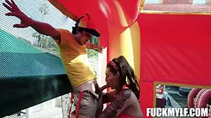 Ricky's wild carnival turns into passionate wrestling with strong Bella