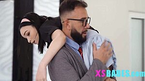 Tutor spanks fucks petite perky small tits teen student narrow ass