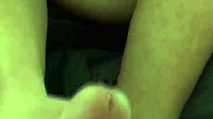 gf rubs my big hard cock while i try first prostate play milking cum pov