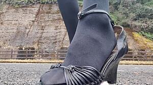 Japanese crossdresser crushes toys in fetish play