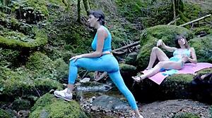 yo wild forest threesome voyeur watches cum covered vaginal pounding