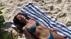 Pissing On Shocked Skinny Beach Babe Leaves Her Wet And Mouthful