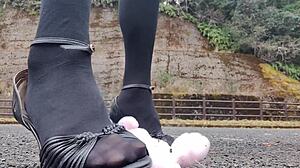 Japanese crossdresser crushes toys in fetish play