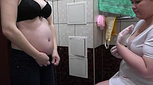 Nurse Gives Pregnant Milf Enema Massage Orgasm