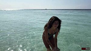 Pissing On Shocked Skinny Beach Babe Leaves Her Wet And Mouthful