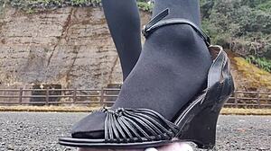 Japanese crossdresser crushes toys in fetish play