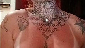 tanned redhead fitness babe flaunts athletic ass curves