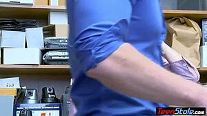 Petite Teen Shoplifter Fucks to Escape with Piercings