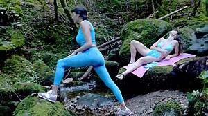 yo wild forest threesome voyeur watches cum covered vaginal pounding