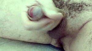 Amateur fingers shaved pussy close-up in bathroom