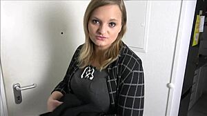 german babe slurps huge cock deep before sloppy cum swallow