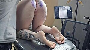 now my ass tattoo's bigger during this creampie 3some