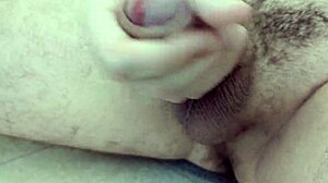 Amateur fingers shaved pussy close-up in bathroom