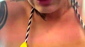 i trained in tiny thong bikini gym by beach got so wet with lust dripping down legs like ocean water