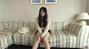 petite japanese teen orgasms intensely in pantyhose jav casting