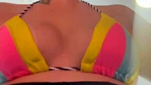 i trained in tiny thong bikini gym by beach got so wet with lust dripping down legs like ocean water