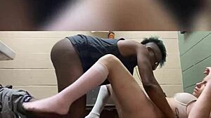 Public Bathroom Humiliation As Blonde Slave Chokes On Big Black Cock