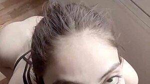 Cutie brunette teen facial cumshot homemade again