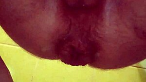 Stretched ass squirts hard with two sandals