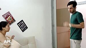 Neighbor's huge cock hooked my latina teen pussy since first try full story