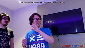 newbie amateur tricked into sucking british nerd's cock