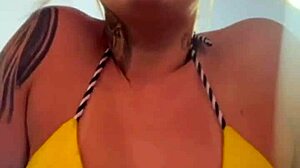 i trained in tiny thong bikini gym by beach got so wet with lust dripping down legs like ocean water