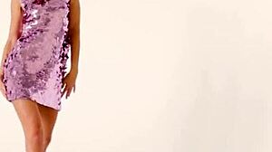 Beautiful Alexis Crystal Strips Lingerie Exposing Cute Small Tits and Pussy