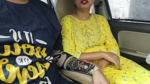 Desi Saara Bhai Rides Dick Hard First Time Car Public