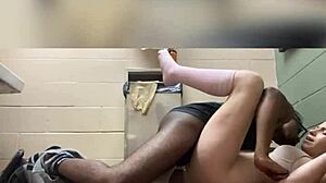 Public Bathroom Humiliation As Blonde Slave Chokes On Big Black Cock