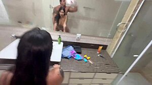 Novinha Fucks Lover in Bathroom! Hubby Snoozes!