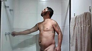 Brazilian Pornstar's Huge Cock Explodes Cum In Steamy Shower Fetish