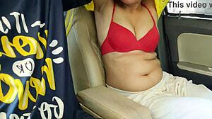 Desi Saara Bhai Rides Dick Hard First Time Car Public