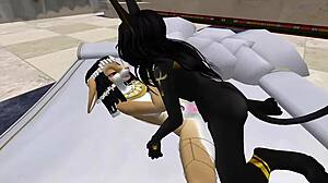 lady bastet commands her servant girl in egyptian bunny play