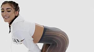 curvy oiled latina gags chokes on fat monster cock deepthroat face fuck tits bouncing