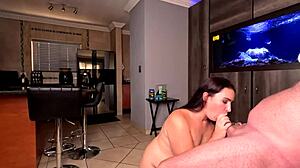 bbw teases with strip lap dance before bj hj and cumshot