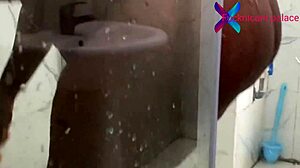 stepdad spies shower squirt then fucks wet pussy on red sheer