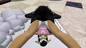 lady bastet commands her servant girl in egyptian bunny play