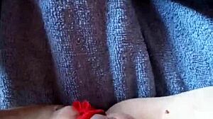 Gretala spreads her big haired italian pussy wide