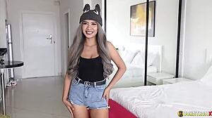 Young Thai milf in bodysuit begs for my interracial creampie doggystyle