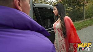 pakistani heiress gags on european cock in fake hostel dorm ride