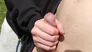 Out in the open air we try reach around moves leading to fingering her shaved spots. Juicy wife legs spread wide outdoors.