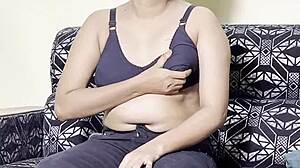 18 college girl stuffs cucumber deep fingering wet pussy skirt up big natural tits